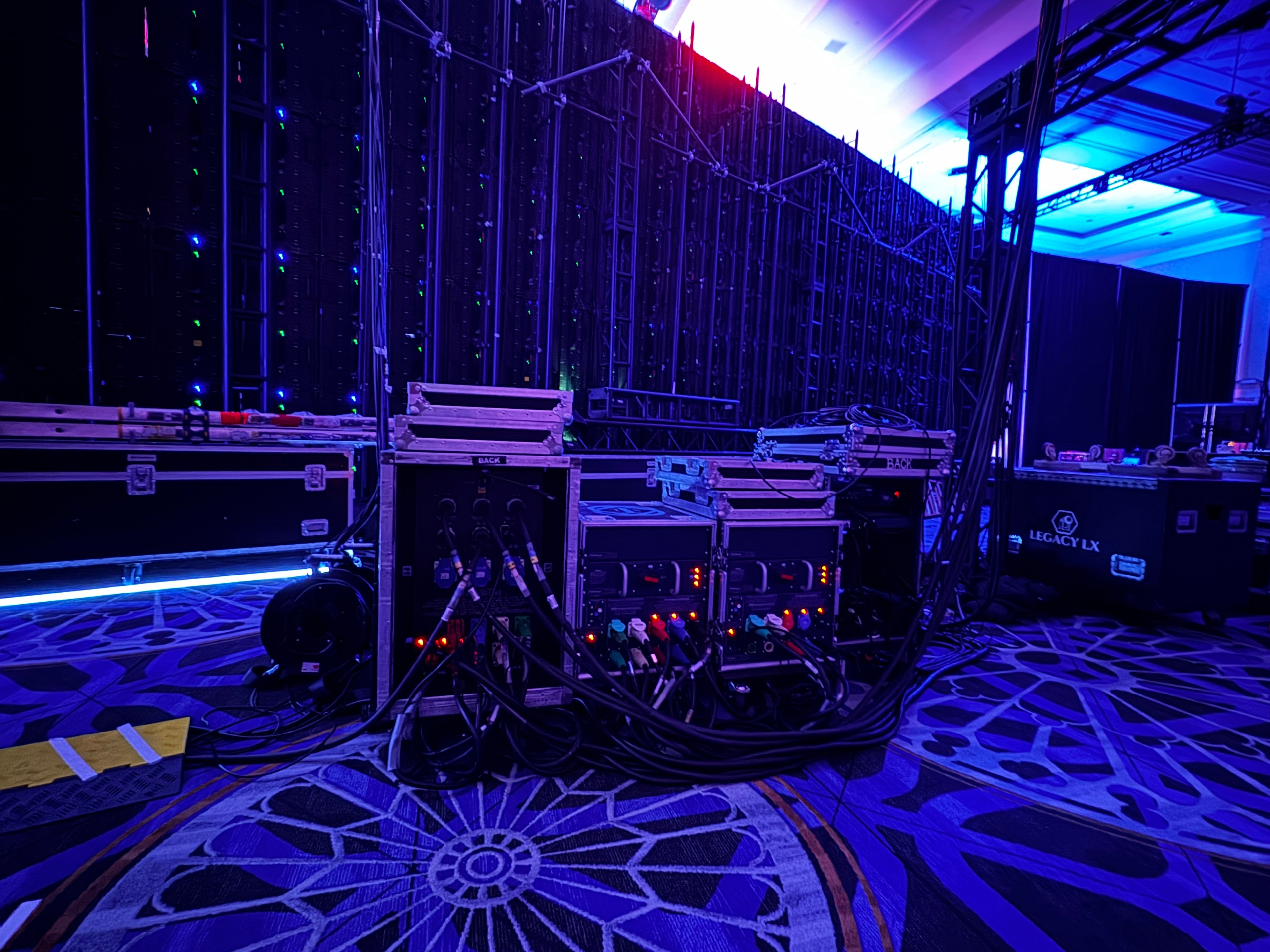 Blue and purple ballroom gala lighting by Imagine Stage Lighting