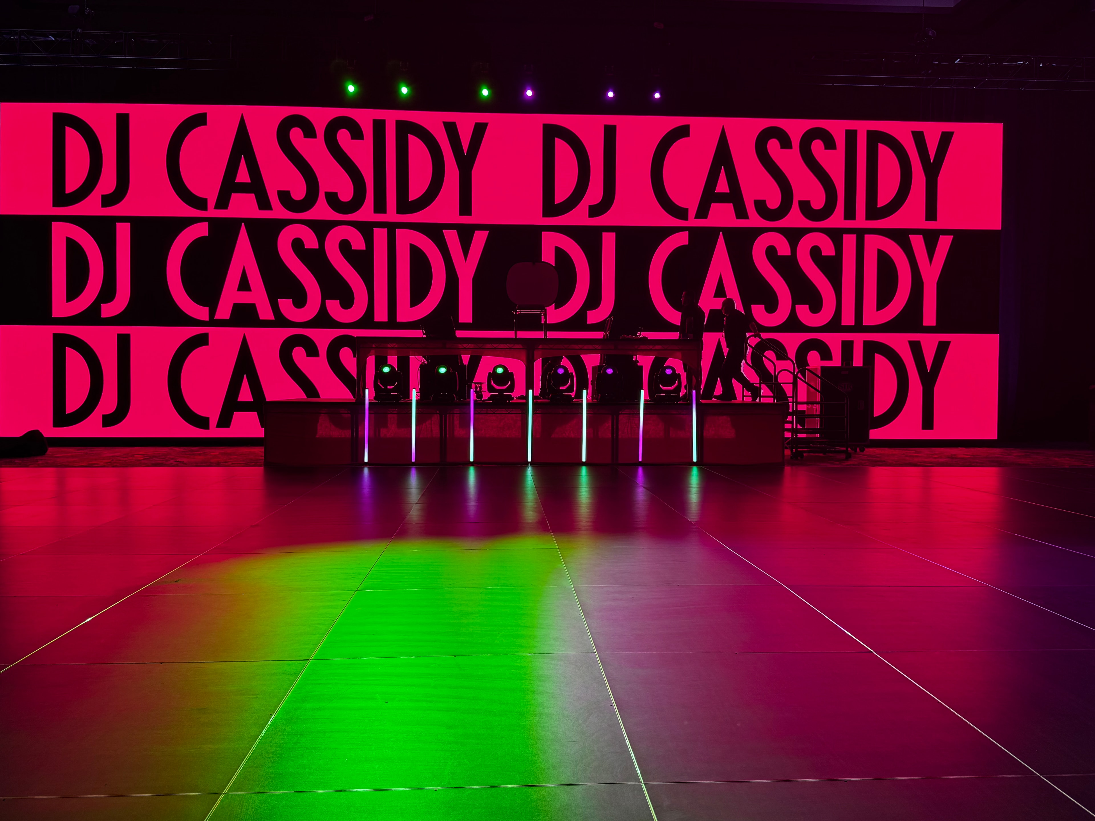 Neon green concert venue