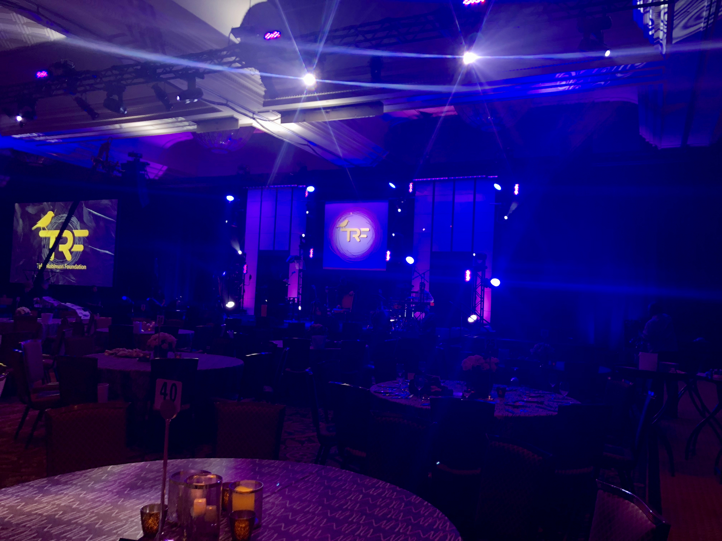 Blue and purple ballroom gala